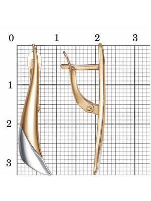 Серьги бижутерия, покрытие - золочение, выборочное родирование, без вставок