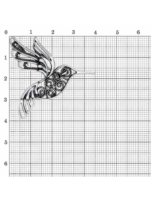 Брошь серебро 925 пробы, покрытие - оксидирование, без вставок