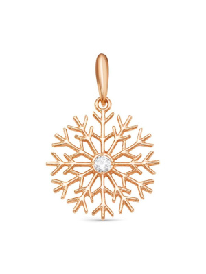 Подвеска серебро 925 пробы, покрытие - золочение, вставка - фианит (недрагоценный камень)