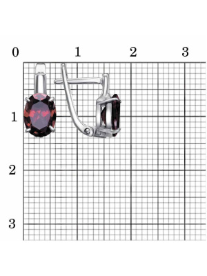Серьги серебро 925 пробы, покрытие - платинирование, вставка - фианит (недрагоценный камень)