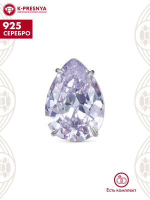 Подвеска серебро 925 пробы, покрытие - оксидирование, вставка - фианит (недрагоценный камень)