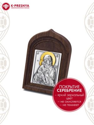 Икона бижутерия, покрытие - серебрение с оксидированием, выборочное золочение, без вставок