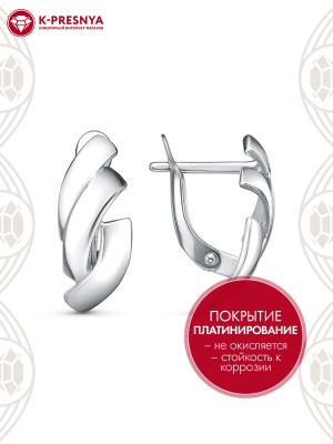 Серьги бижутерия, покрытие - платинирование, без вставок