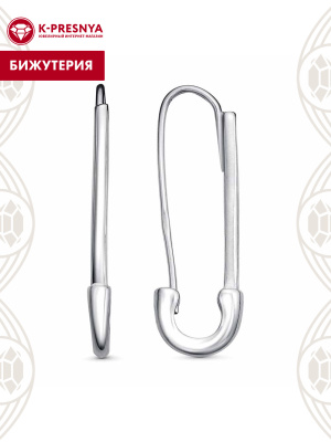 Серьги бижутерия, покрытие - платинирование, без вставок