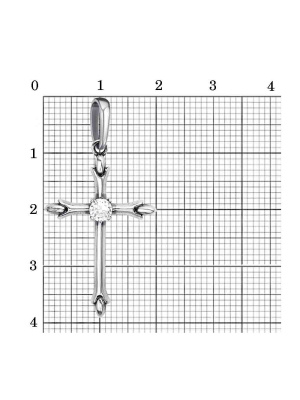 Подвеска бижутерия, покрытие - серебрение с оксидированием, вставка - фианит (недрагоценный камень)