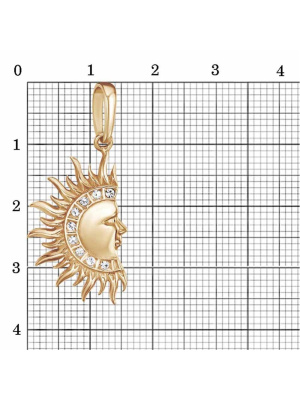 Подвеска бижутерия, покрытие - золочение, вставка - стекло ювелирное preciosa