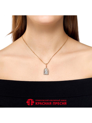Подвеска серебро 925 пробы, покрытие - золочение, выборочное родирование, без вставок