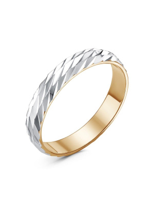 Кольцо серебро 925 пробы, покрытие - золочение, отделка - алмазная грань, без вставок