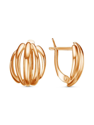 Серьги серебро 925 пробы, покрытие - золочение, без вставок