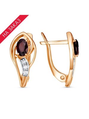 Серьги серебро 925 пробы, покрытие - золочение, выборочное родирование