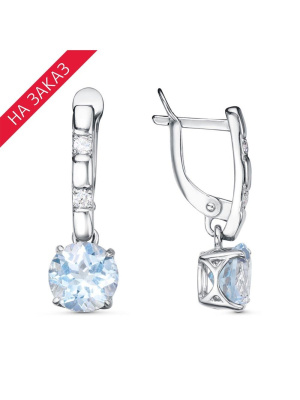 Серьги серебро 925 пробы, покрытие - родирование