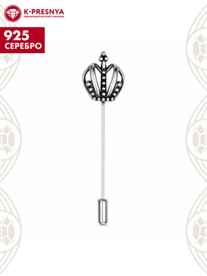 Брошь серебро 925 пробы, покрытие - оксидирование, без вставок