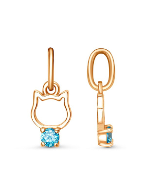 Подвеска бижутерия, покрытие - золочение, вставка - фианит (недрагоценный камень)