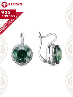 Серьги серебро 925 пробы, покрытие - родирование