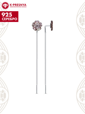 Серьги серебро 925 пробы, без покрытия, вставка - перламутр