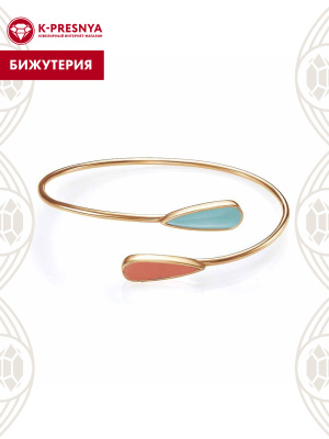 Браслет бижутерия, покрытие - золочение, отделка - эмаль, без вставок