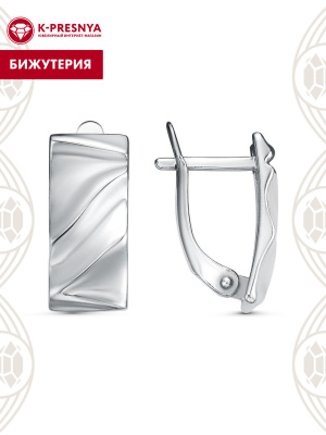 Серьги бижутерия, покрытие - платинирование, без вставок