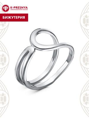 Кольцо бижутерия, покрытие - серебрение с оксидированием, без вставок