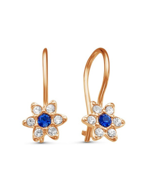 Серьги бижутерия, покрытие - золочение, вставка - стекло ювелирное preciosa