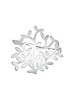 Брошь бижутерия, покрытие - платинирование, без вставок