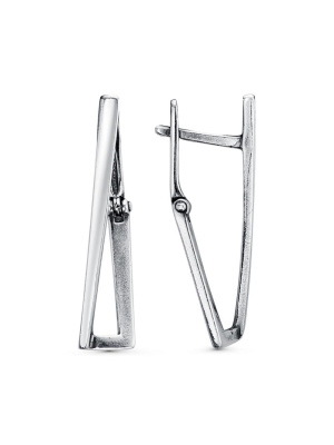 Серьги бижутерия, покрытие - серебрение с оксидированием, без вставок