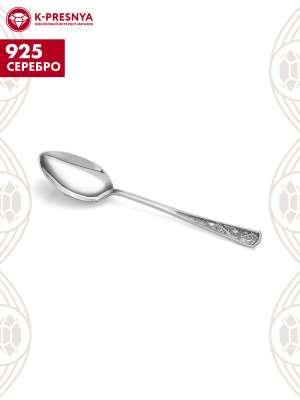Ложка кофейная "стиль" серебро 925 пробы, покрытие - оксидирование, без вставок