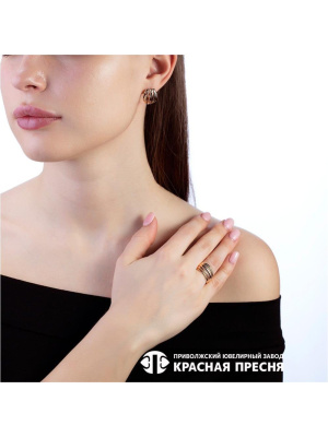 Серьги серебро 925 пробы, покрытие - золочение, без вставок