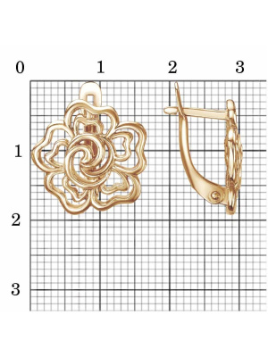 Серьги бижутерия, покрытие - золочение, без вставок