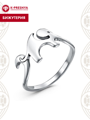 Кольцо бижутерия, покрытие - серебрение с оксидированием, без вставок