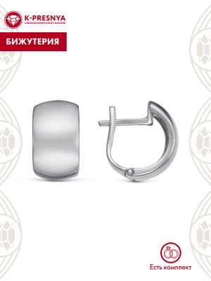 Серьги бижутерия, покрытие - серебрение с оксидированием, без вставок