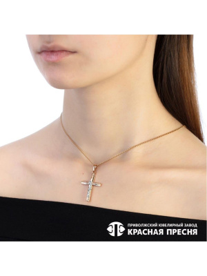 Подвеска серебро 925 пробы, покрытие - золочение, выборочное родирование, без вставок