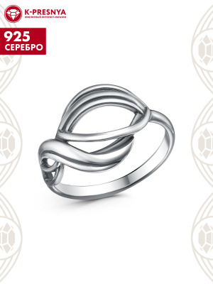 Кольцо серебро 925 пробы, покрытие - оксидирование, без вставок
