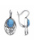 Серьги серебро 925 пробы, покрытие - оксидирование, вставка - искусственная бирюза