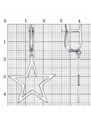 Серьги бижутерия, покрытие - платинирование, без вставок