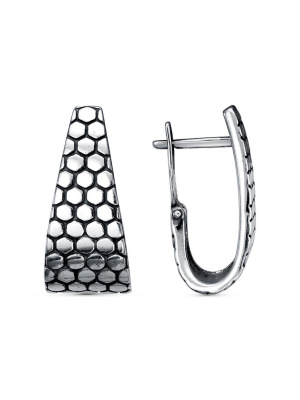 Серьги серебро 925 пробы, покрытие - оксидирование, без вставок