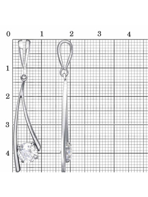 Подвеска бижутерия, покрытие - платинирование, вставка - фианит (недрагоценный камень)