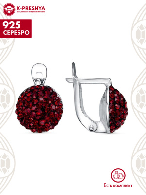 Серьги серебро 925 пробы, без покрытия, вставка - стекло ювелирное preciosa