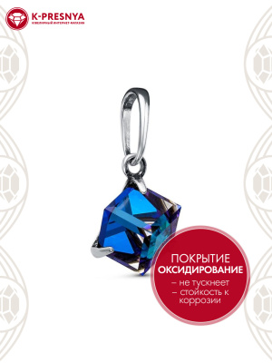 Подвеска серебро 925 пробы, покрытие - оксидирование, вставка - ювелирное стекло европейской огранки