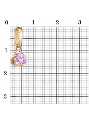 Подвеска бижутерия, покрытие - золочение, вставка - фианит (недрагоценный камень)