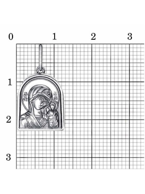 Подвеска "казанская божия матерь" серебро 925 пробы, покрытие - оксидирование, без вставок