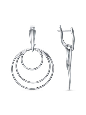 Серьги бижутерия, покрытие - серебрение, без вставок