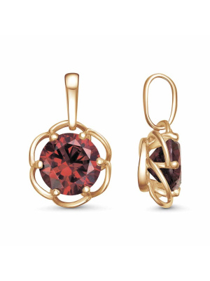 Подвеска серебро 925 пробы, покрытие - золочение, вставка - фианит (недрагоценный камень)