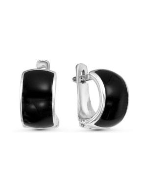 Серьги бижутерия, покрытие - серебрение, отделка - эмаль, без вставок