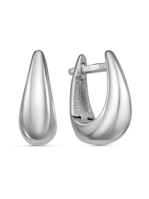 Серьги серебро 925 пробы, покрытие - родирование, без вставок