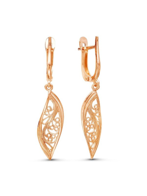 Серьги бижутерия, покрытие - золочение, без вставок