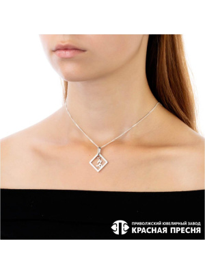 Подвеска"козерог" серебро 925 пробы, покрытие - оксидирование, без вставок