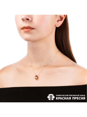 Подвеска серебро 925 пробы, покрытие - оксидирование, вставка - искусственный султанит