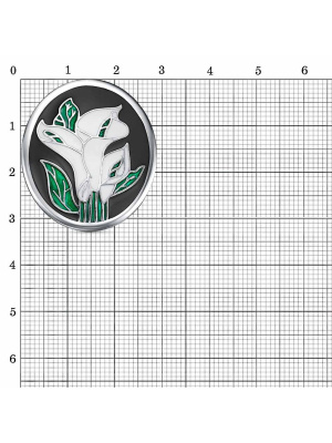 Брошь бижутерия, покрытие - платинирование, отделка - эмаль, без вставок