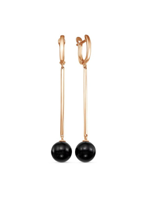 Серьги бижутерия, покрытие - золочение, вставка - имитация жемчуга