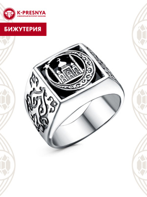 Кольцо бижутерия, покрытие - серебрение с оксидированием, вставка - стекло ювелирное собственной огранки